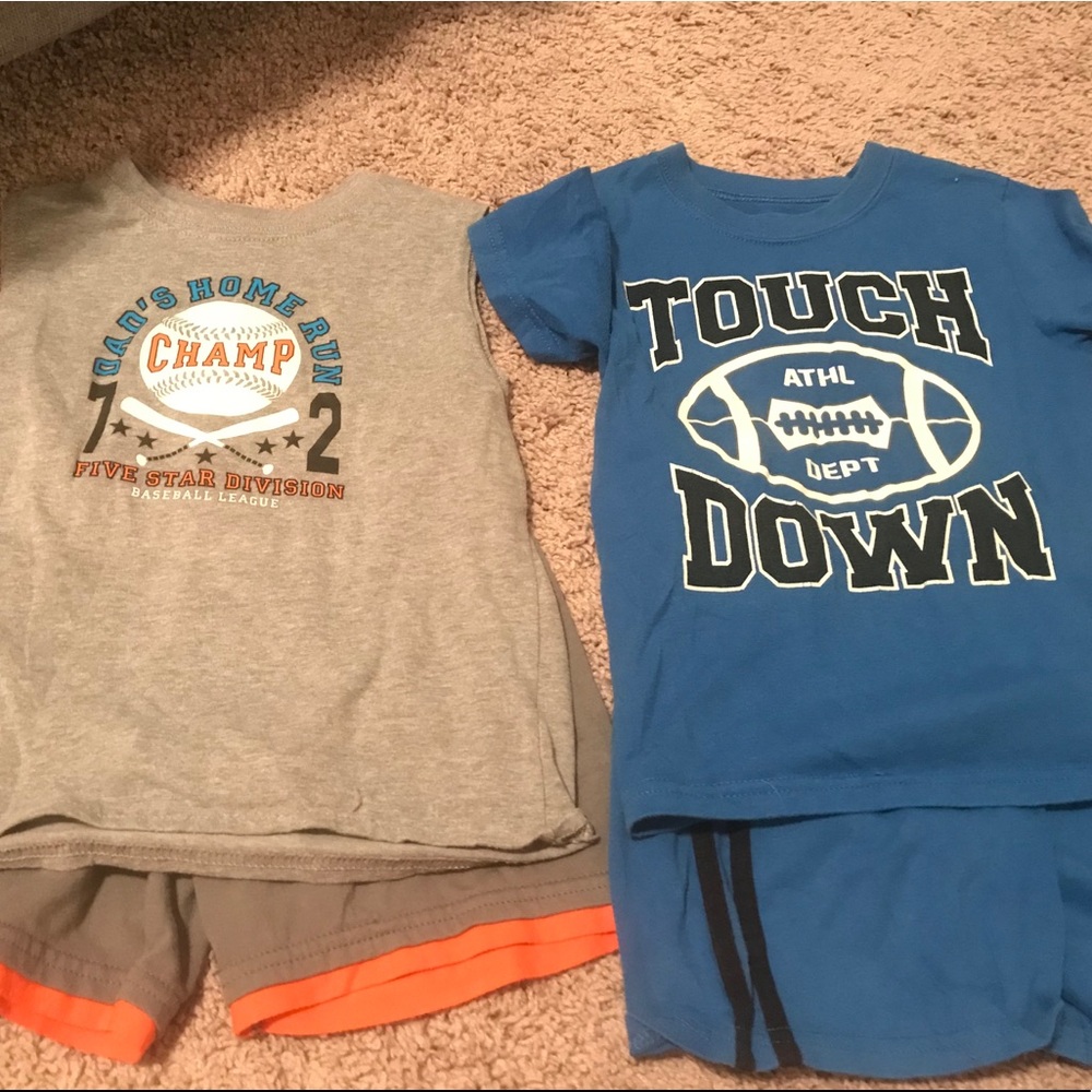 Two boys short and shirt sets